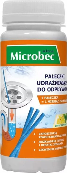 Pałeczki udrażniające do odpływów 12 sztuk MICROBEC ULTRA