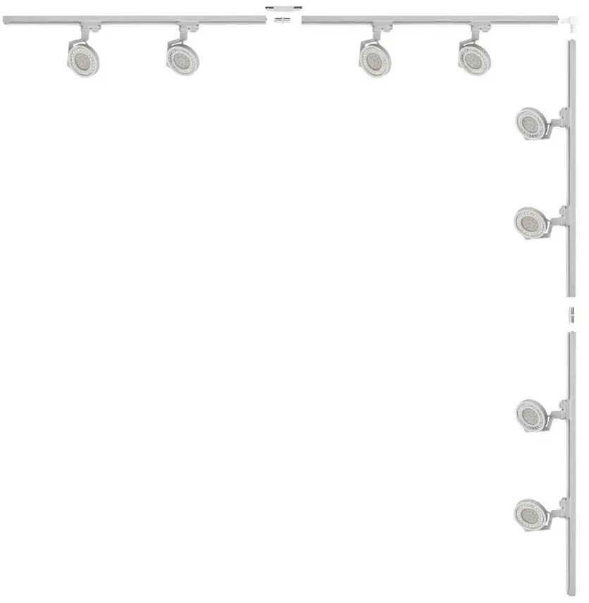 Jednofazowy system oświetlenia szynowego 3591 8xGU10 biały