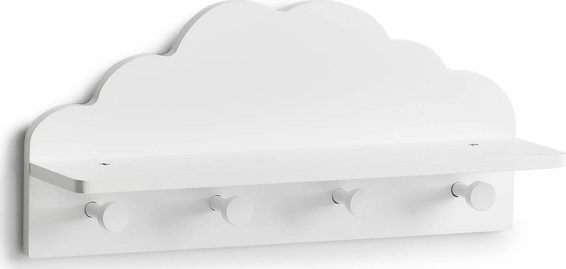 Zeller Wieszak na ubrania dziecięce CLOUD z półką, 2w1, kolor biały, ZELLER