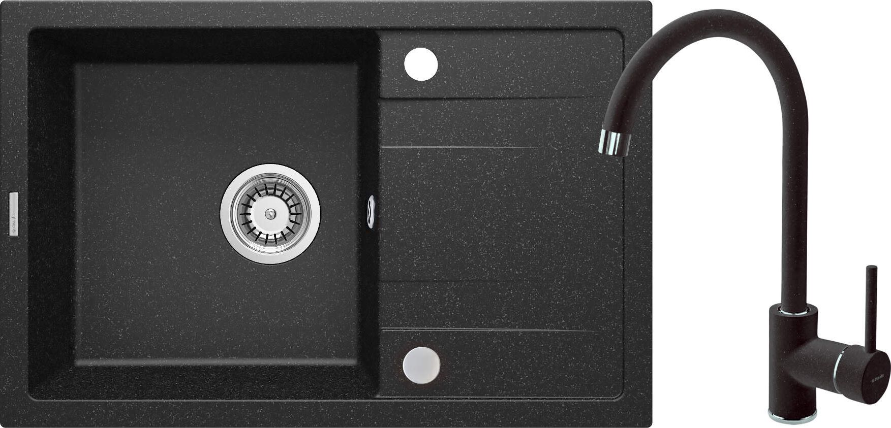 Zlewozmywak Deante Corio granitowy z baterią 1-komorowy z ociekaczem