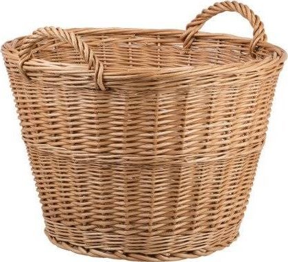 WickerPL OKRĄGŁY KOSZ Z WIKLINY KOSZ DO OGRODU POJEMNIK WIKLINOWY 45 H30 CM