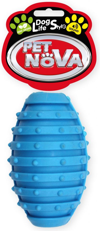 Pet Nova TPR Rugbyball Blue 10cm