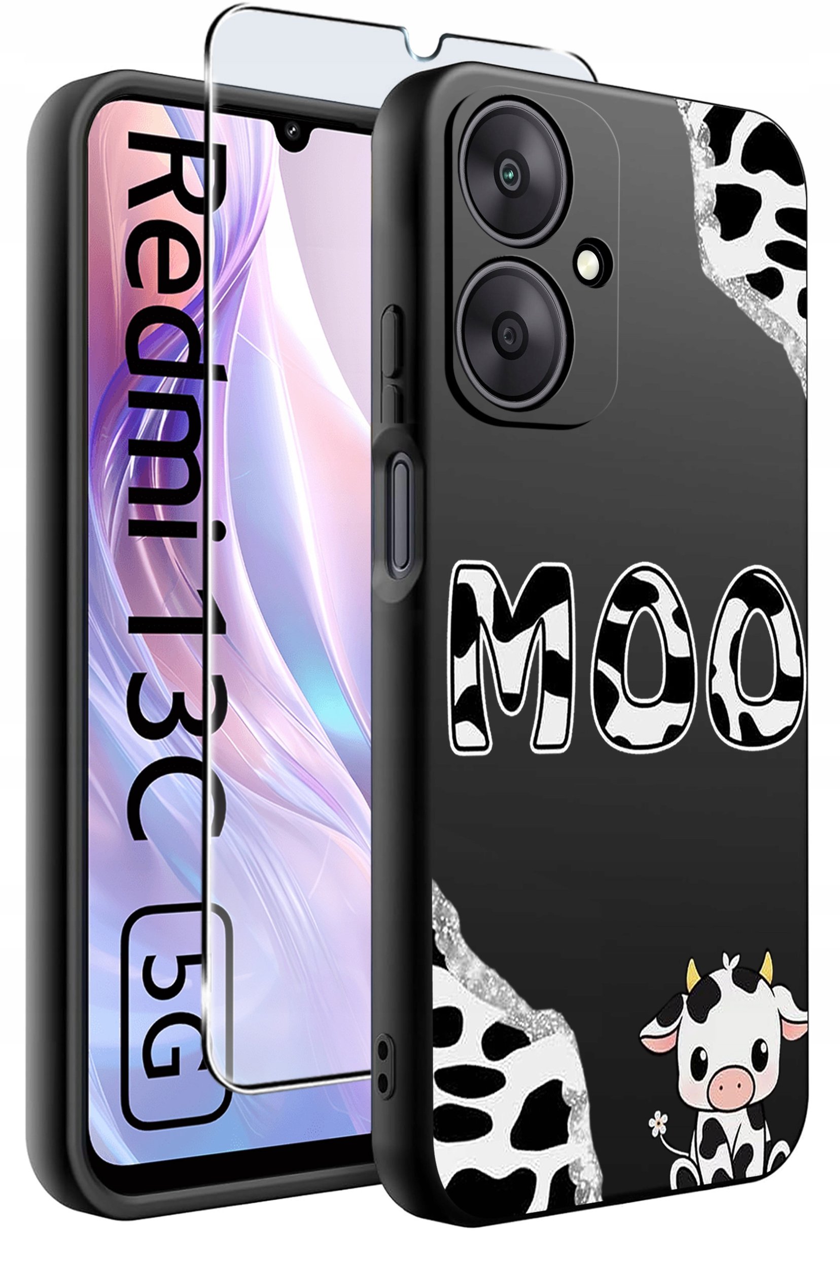 ETUI do Xiaomi Redmi 13C 5G WZORY |SILIKONOWE MATT CASE +SZKŁO HARTOWANE 9H