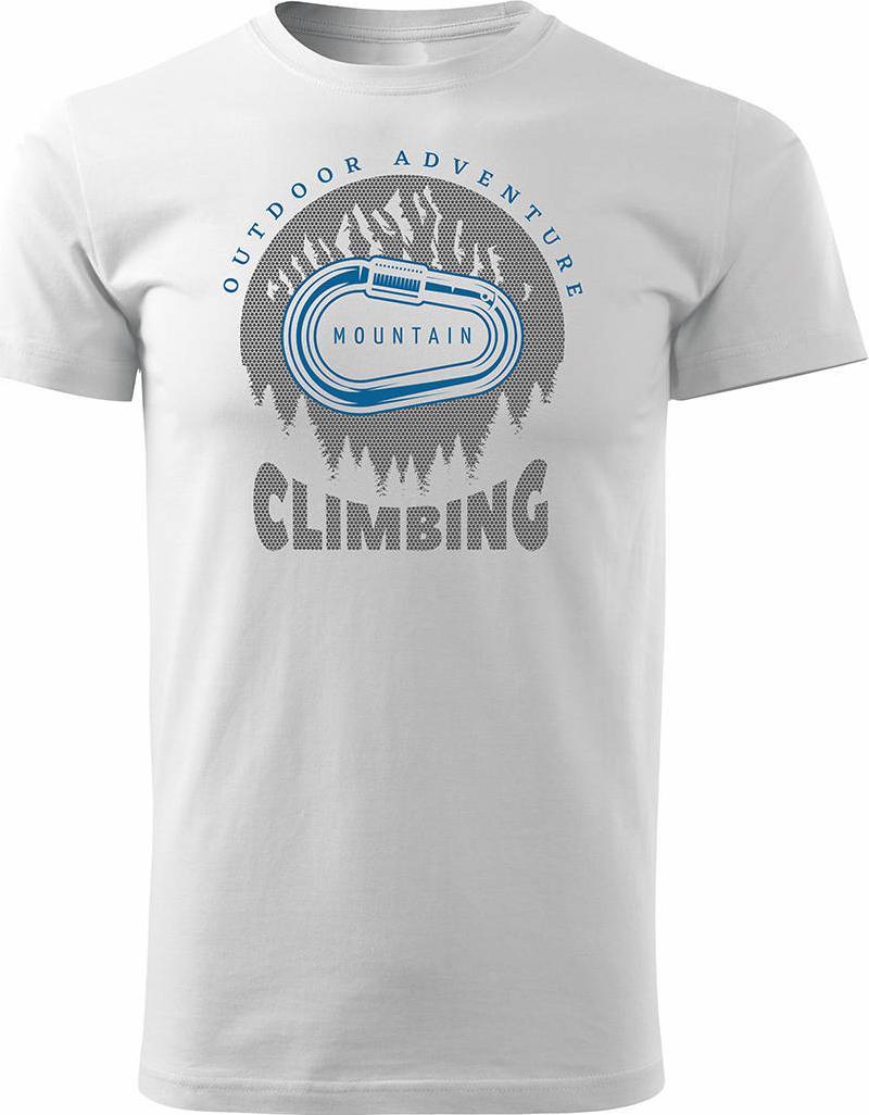 Topslang Koszulka z górami w góry wspinaczka climbing karabińczyk męska biała REGULAR M