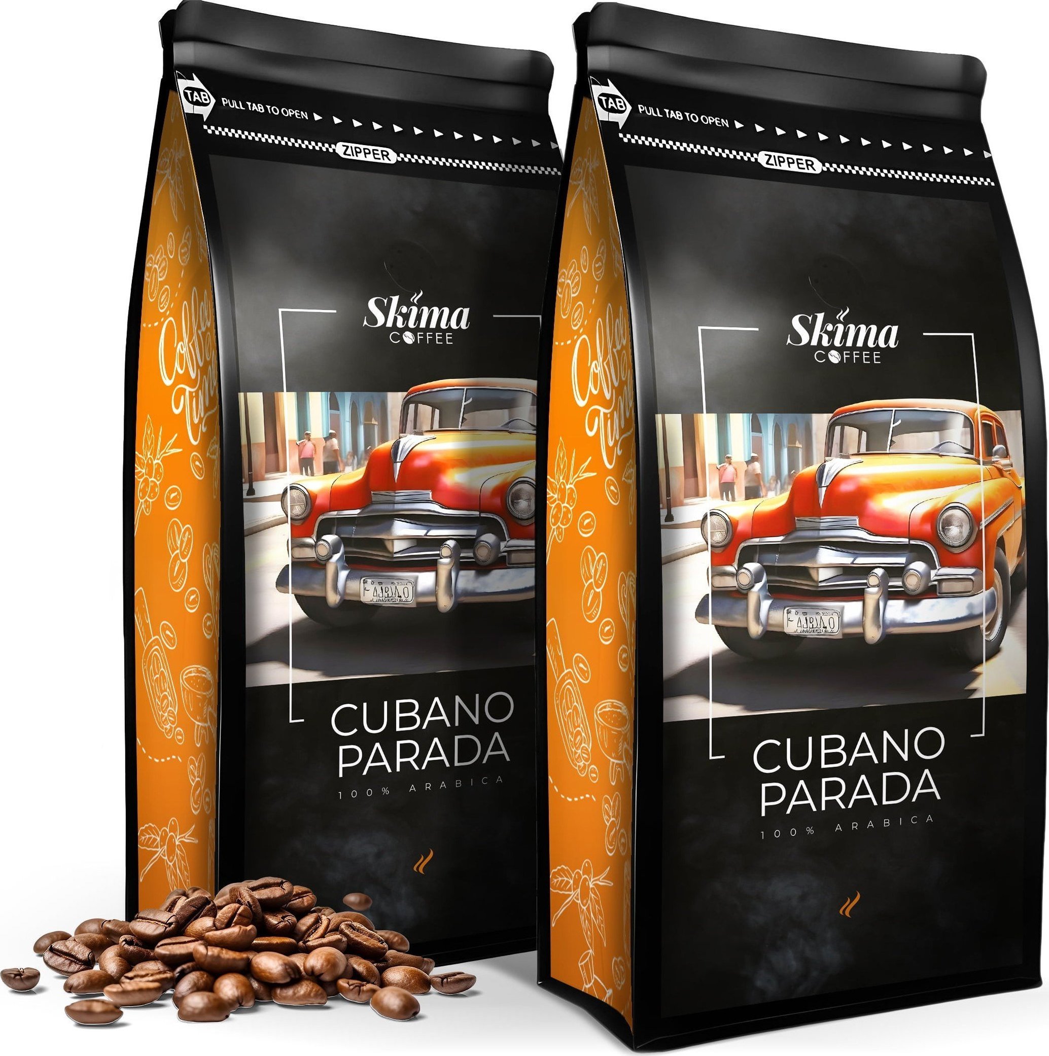 Zestaw Kawa ziarnista 1kgX2 CUBANO PARADA 100% ARABICA Świeżo Palona do ekspresu + GRATIS