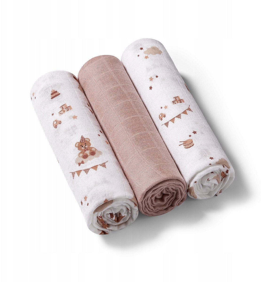 BabyOno BABY ONO 397/15 PIELUSZKI Z WŁÓKIEN BAMBUSA NATURAL BAMBO* BRĄZOWY