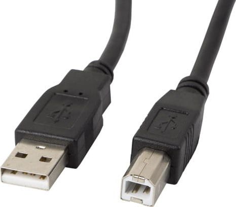 Kabel USB Lanberg USB-A - USB-B 1 m Czarny (CA-USBA-10CC-0010-BK)