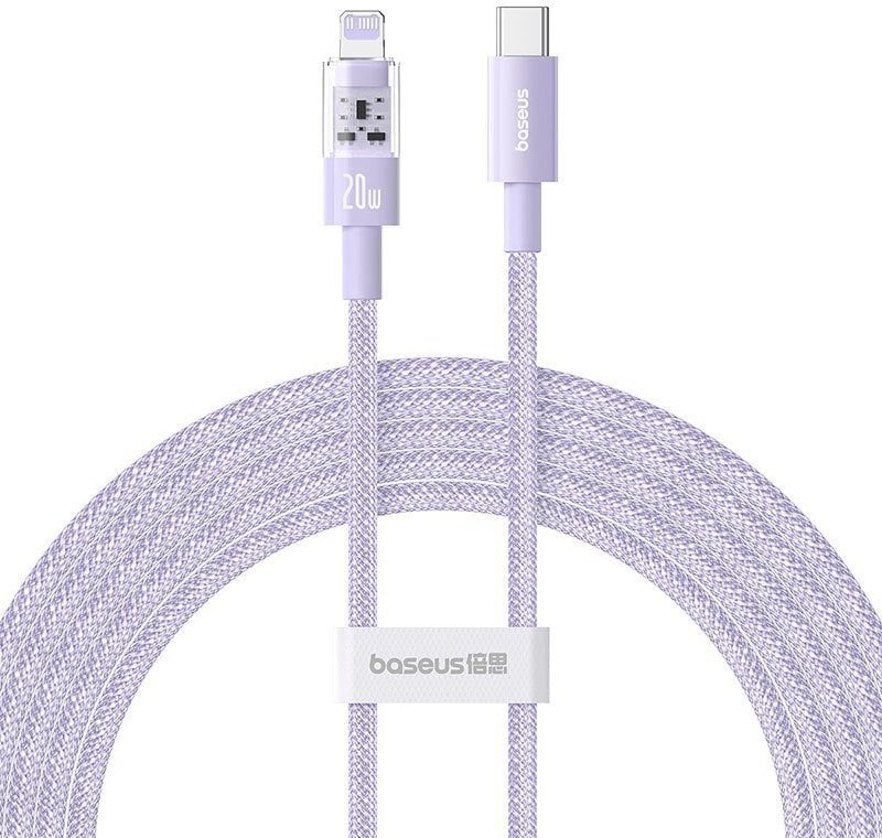 Kabel USB Baseus USB-C - Lightning 2 m Fioletowy (P10373001511-01)