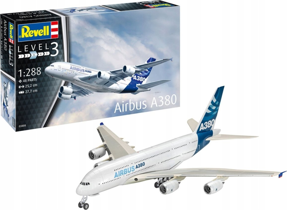 Cobi Model samolotu do sklejania Revell 63808 1:288 AIRBUS A380 Zestaw