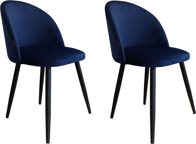 Atos Zestaw krzeseł CLAUDINE 1 VELVET 2 szt granatowe
