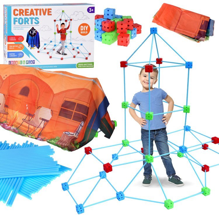 Duży Zestaw SŁOMKI KONSTRUKCYJNE kreatywne klocki do budowania 89el ZA5907 EDUKAMP