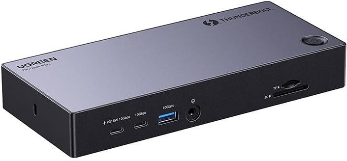 Stacja dokująca 13w1 Ugreen Revodok Max 313 Thunderbolt 4 do 2x USB 3.0, USB 3.2, USB-C 3.2, HDMI 2.1, DisplayPort 1.4, SD/microSD, RJ45, AUX 3.5mm, P