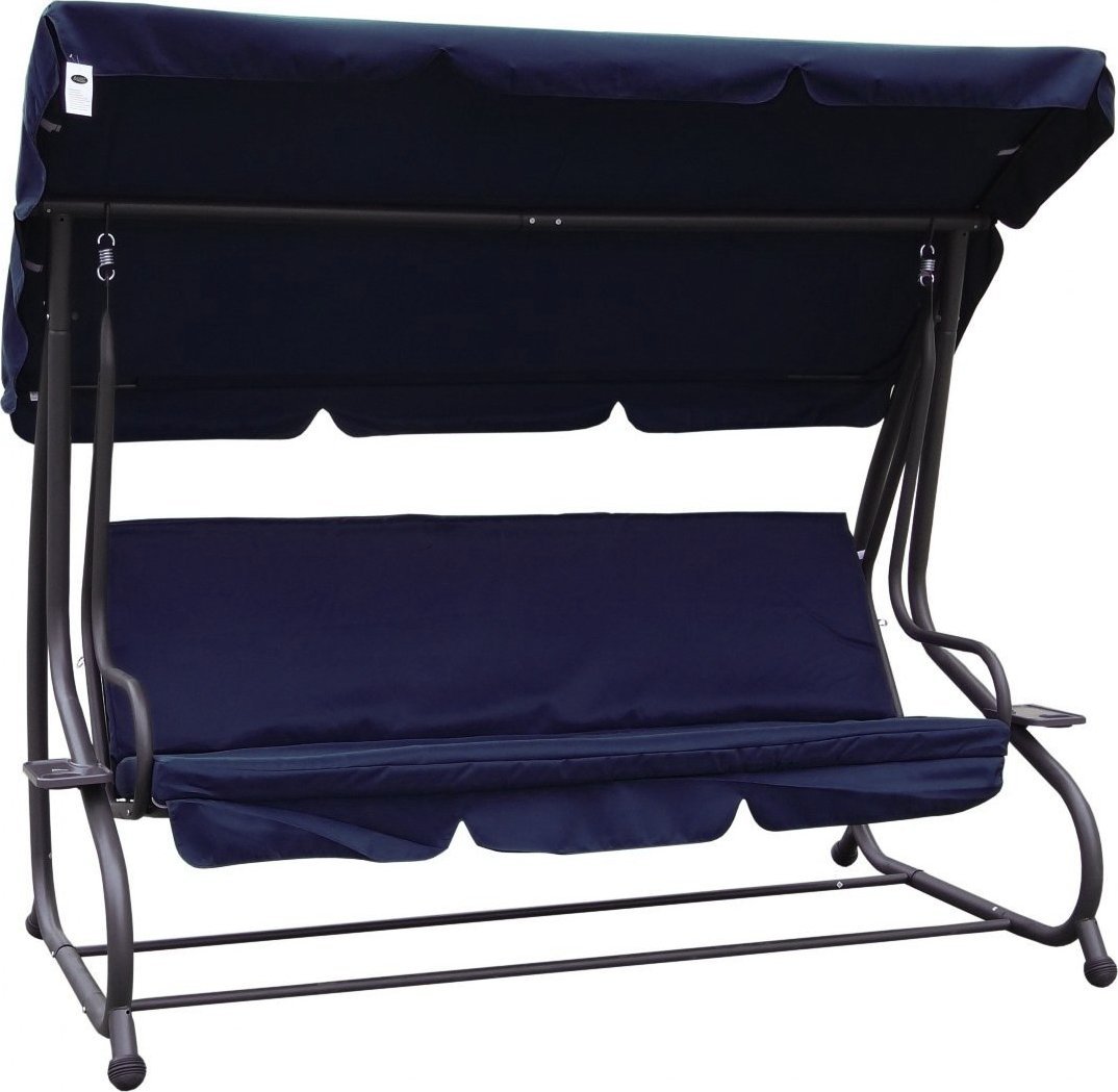 Huśtawka Ogrodowa Siedzisko Textylina 2x1 Granatowa