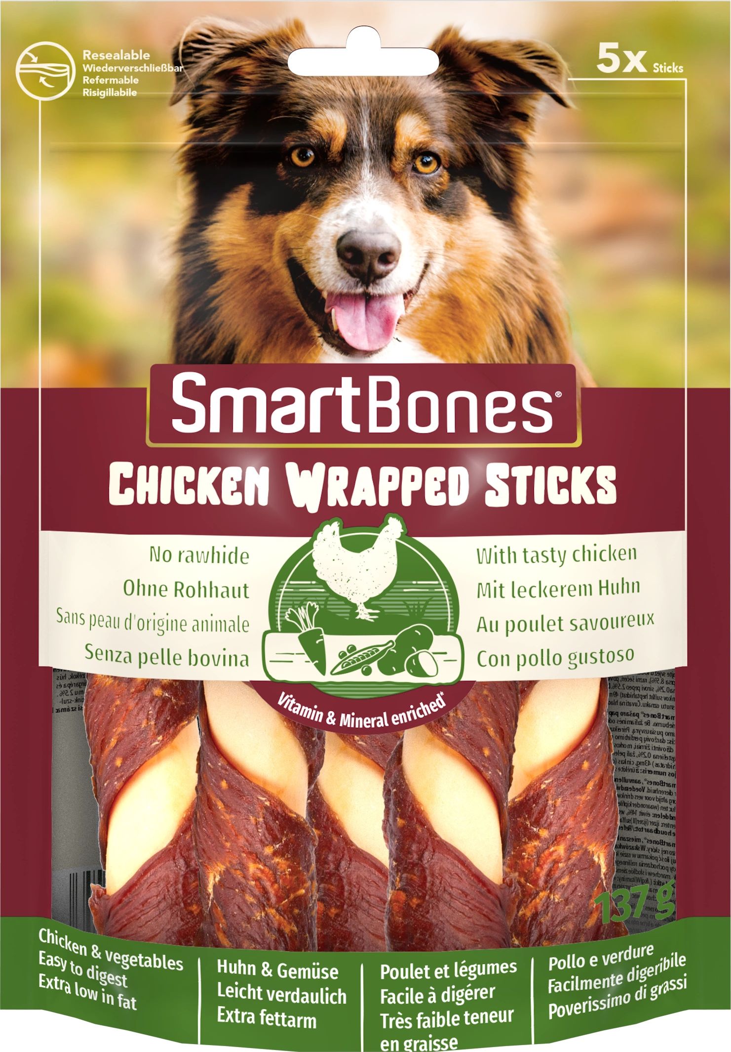 SmartBones Chicken Wrap Sticks Medium 5 szt. [T027453]