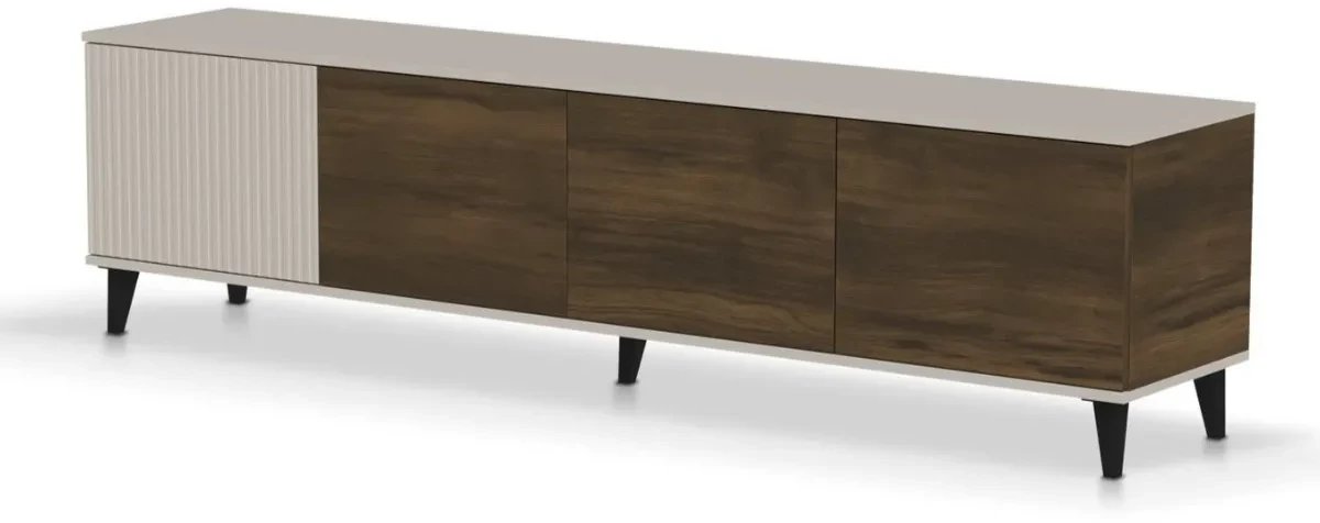 Szafka RTV RANDOM 2 200cm orzech/kaszmirowa HALMAR