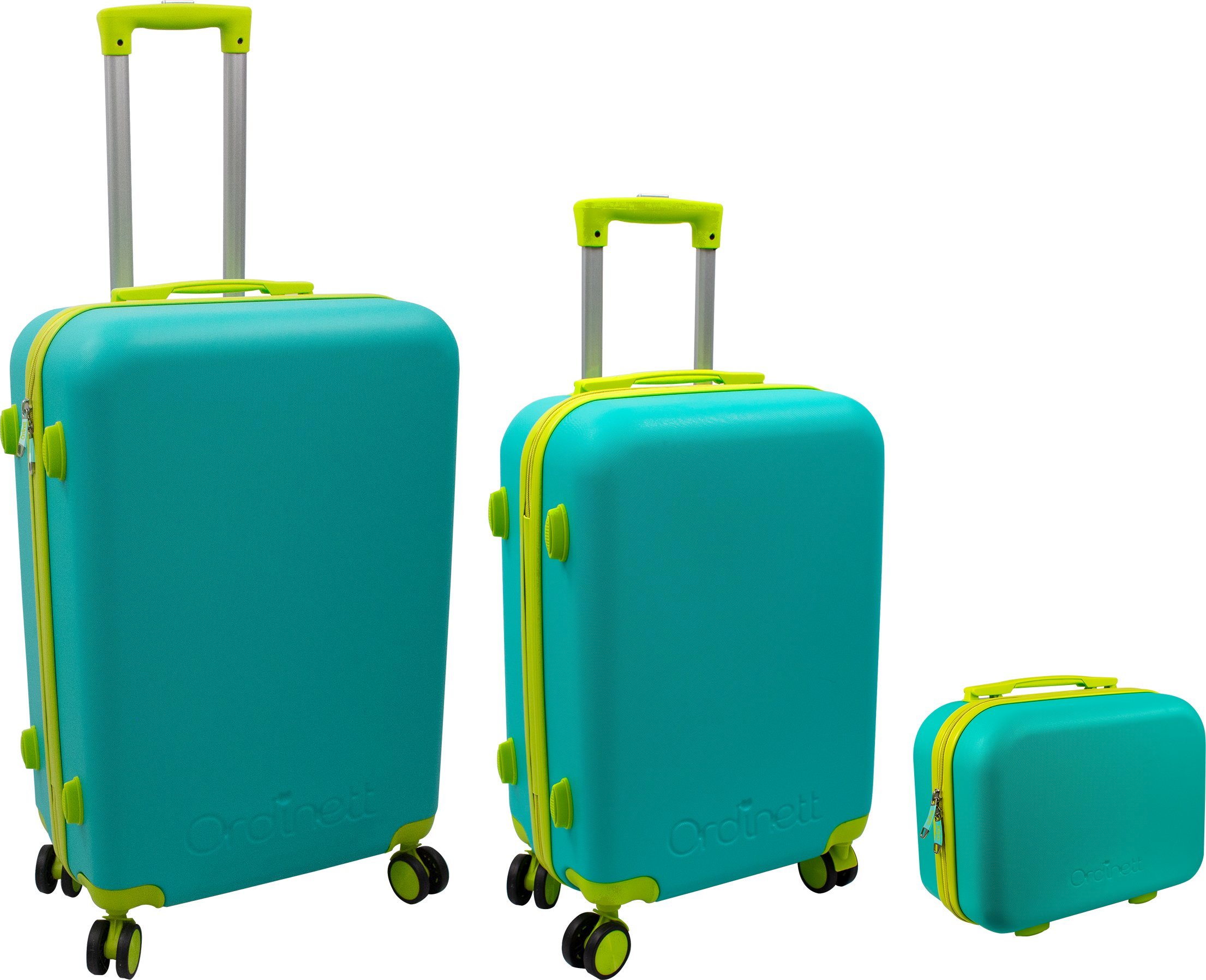 Suitcase set 3 pcs. 60L (42x25x64cm) + 43L ( 36x23x56cm) + 15L (24x17x33cm) green 8000303316398