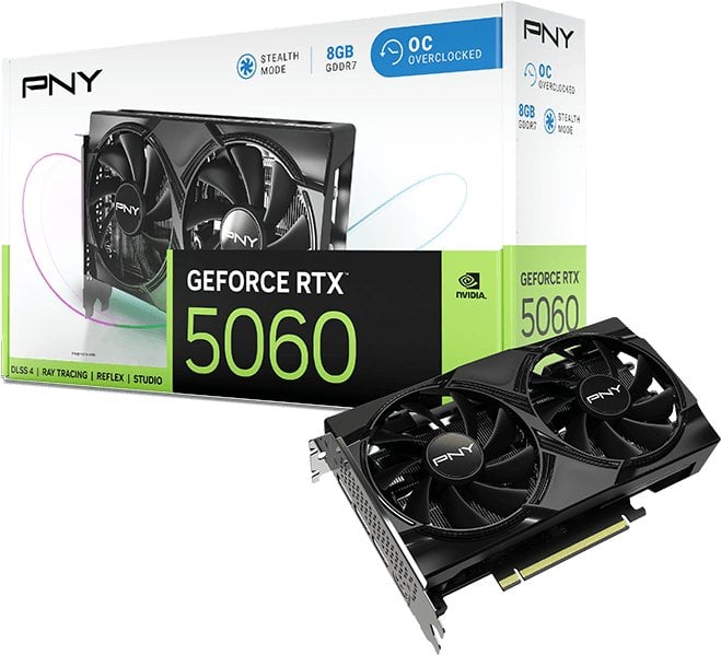 Karta graficzna PNY GeForce RTX 5060 Overclocked Dual Fan 8GB GDDR7 DLSS4 (VCG50608DFXPB1-O)