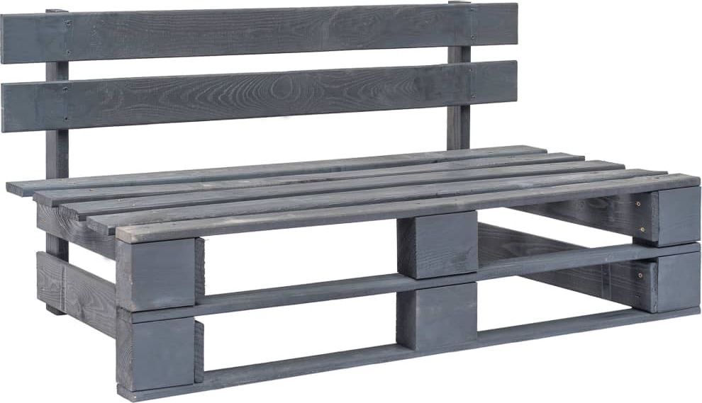 vidaXL ogrodowa ławka z palet, drewno FSC, szara (44697)