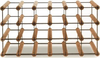 Wamar-Sosenka Regał na wino Stojak na 18 Butelek Szklanych/ PET RW-8/ 6x3 Brązowy Metal + Drewno RW-8-6x3-18_O_BR