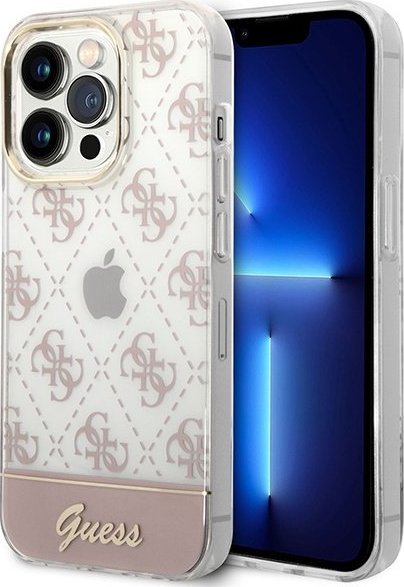 Guess Etui Guess GUHCP14XHG4MHP Apple iPhone 14 Pro Max różowy/pink hardcase 4G Pattern Script