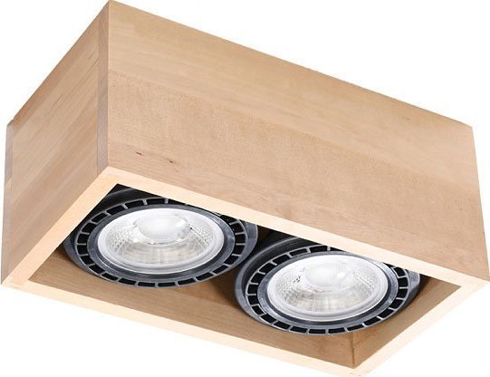 Lampa sufitowa Lumes Nowoczesny podwójny plafon drewniany - S242-Malgo
