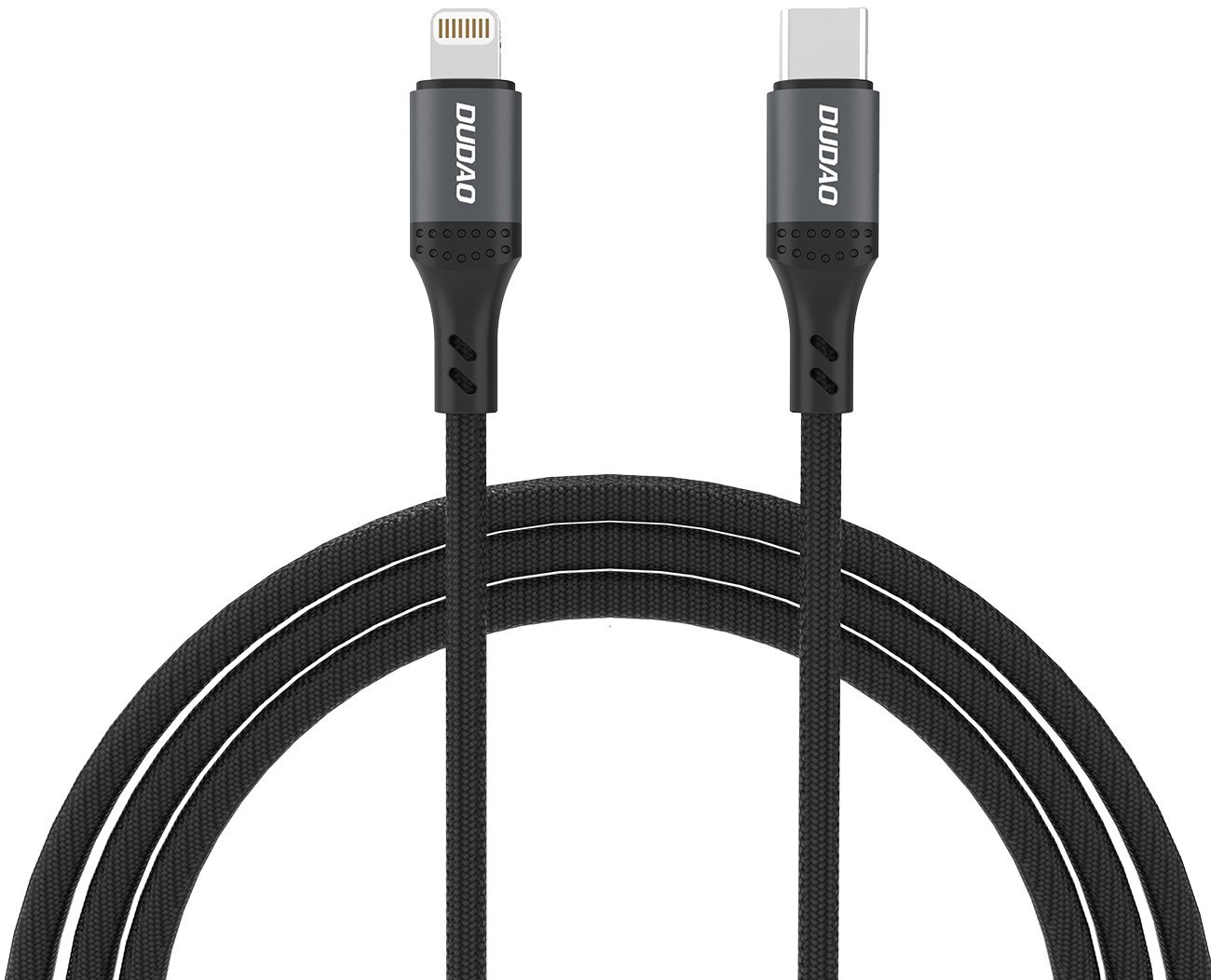 Dudao Kabel w oplocie L3CL USB-C / Lightning 30W 1.2m czarny