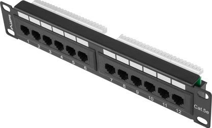 Lanberg Patch panel 1U 10" 12x RJ-45 Kat.5E Czarny (PPU5-9012-B)