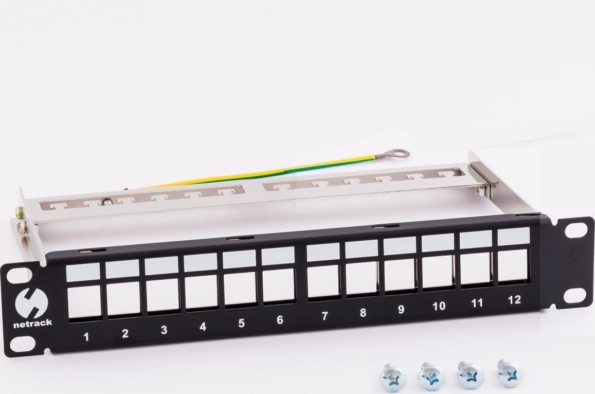 NetRack Patch panel 10" 12x slot keystone FTP (104-23)