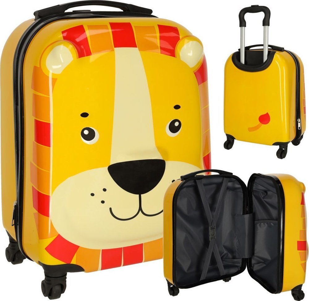 Costway Walizka podróżna dla dzieci bagaż podręczny na kółkach lew