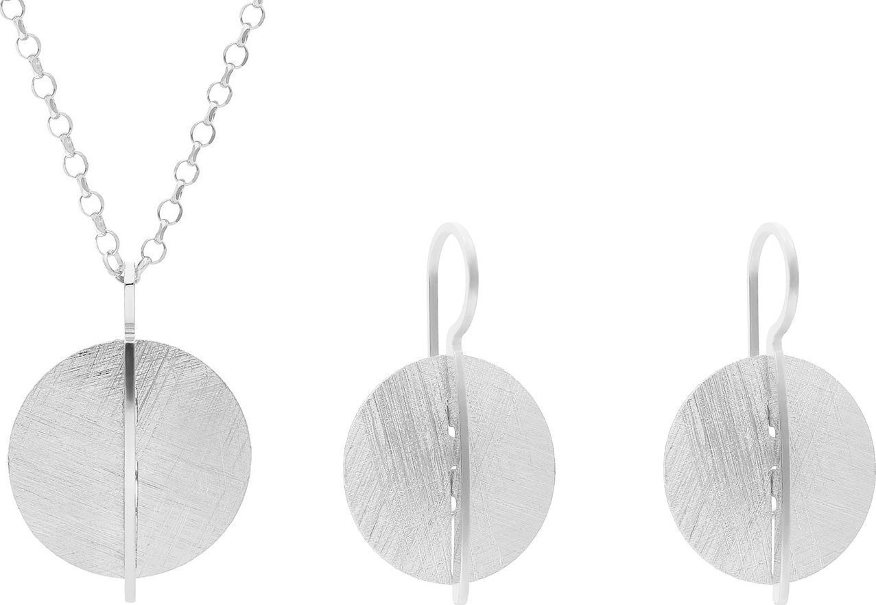 Irbis srebrny komplet biżuterii - kolczyki i naszyjnik Uniwersalny