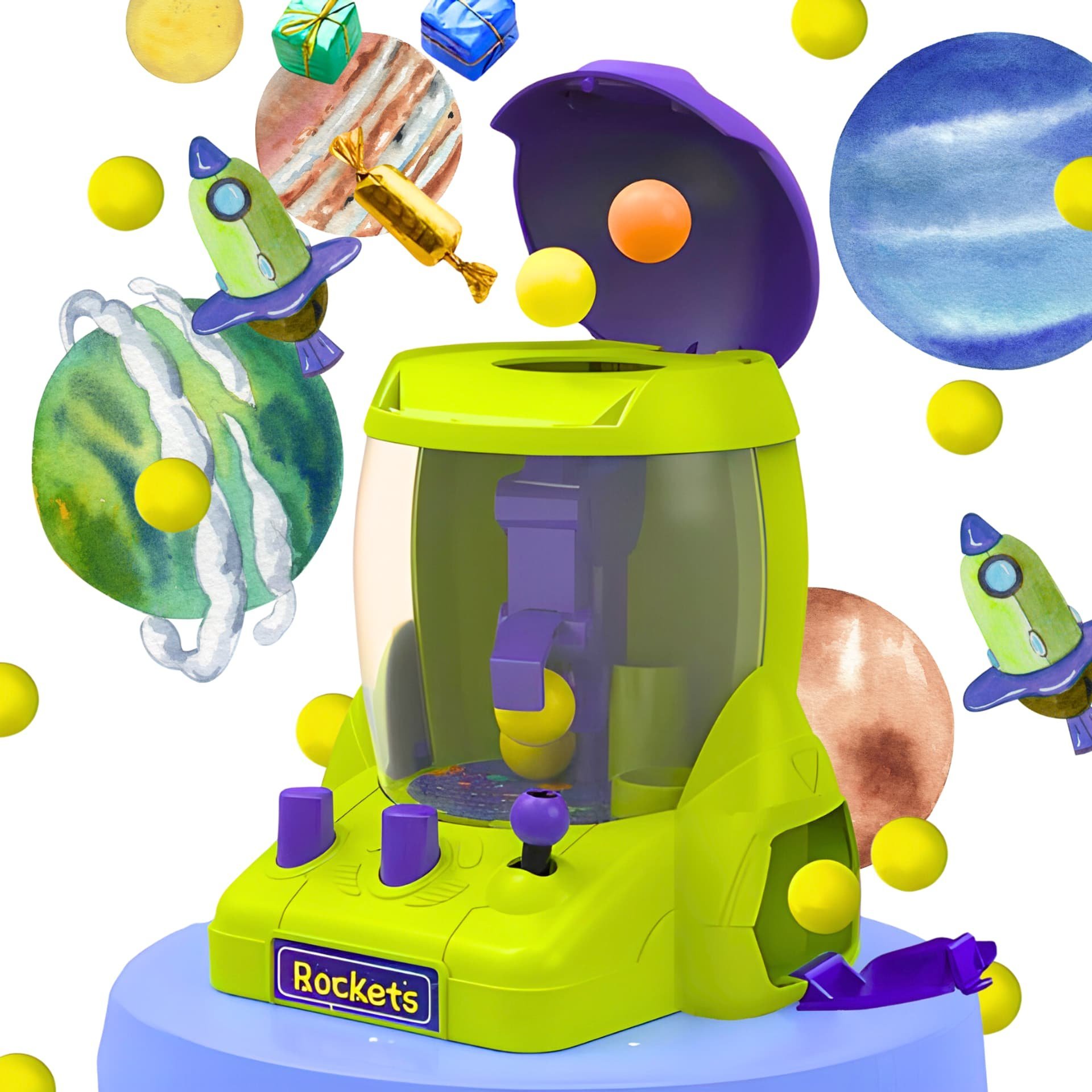 ProNice POŁAWIACZ ZABAWEK RAKIETA MASZYNA AUTOMAT MINI PAZURY KULKI