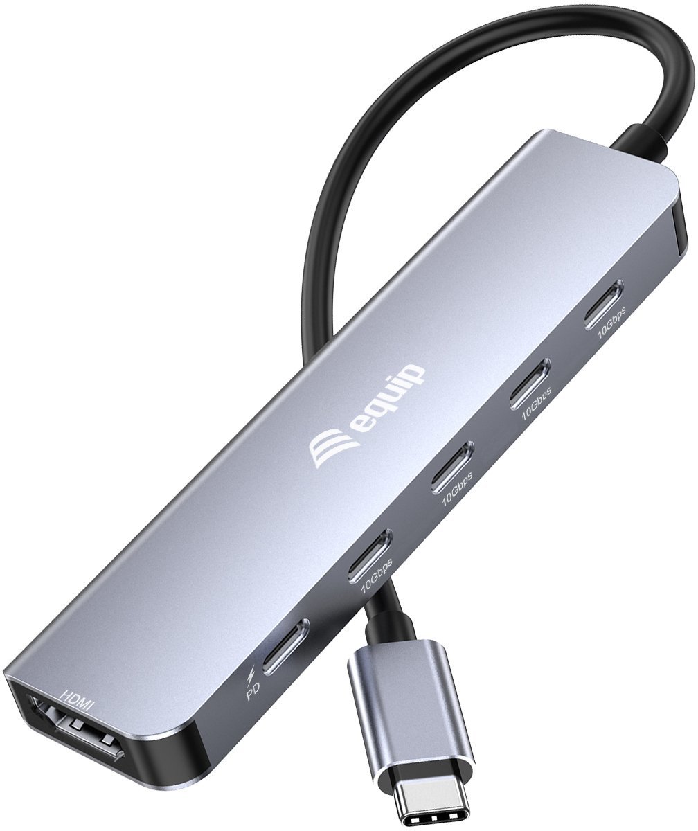 Stacja/replikator Equip stacja dokująca przewodowa USB 3.2 Gen 2 (3.1 Gen 2) Type-C Szary