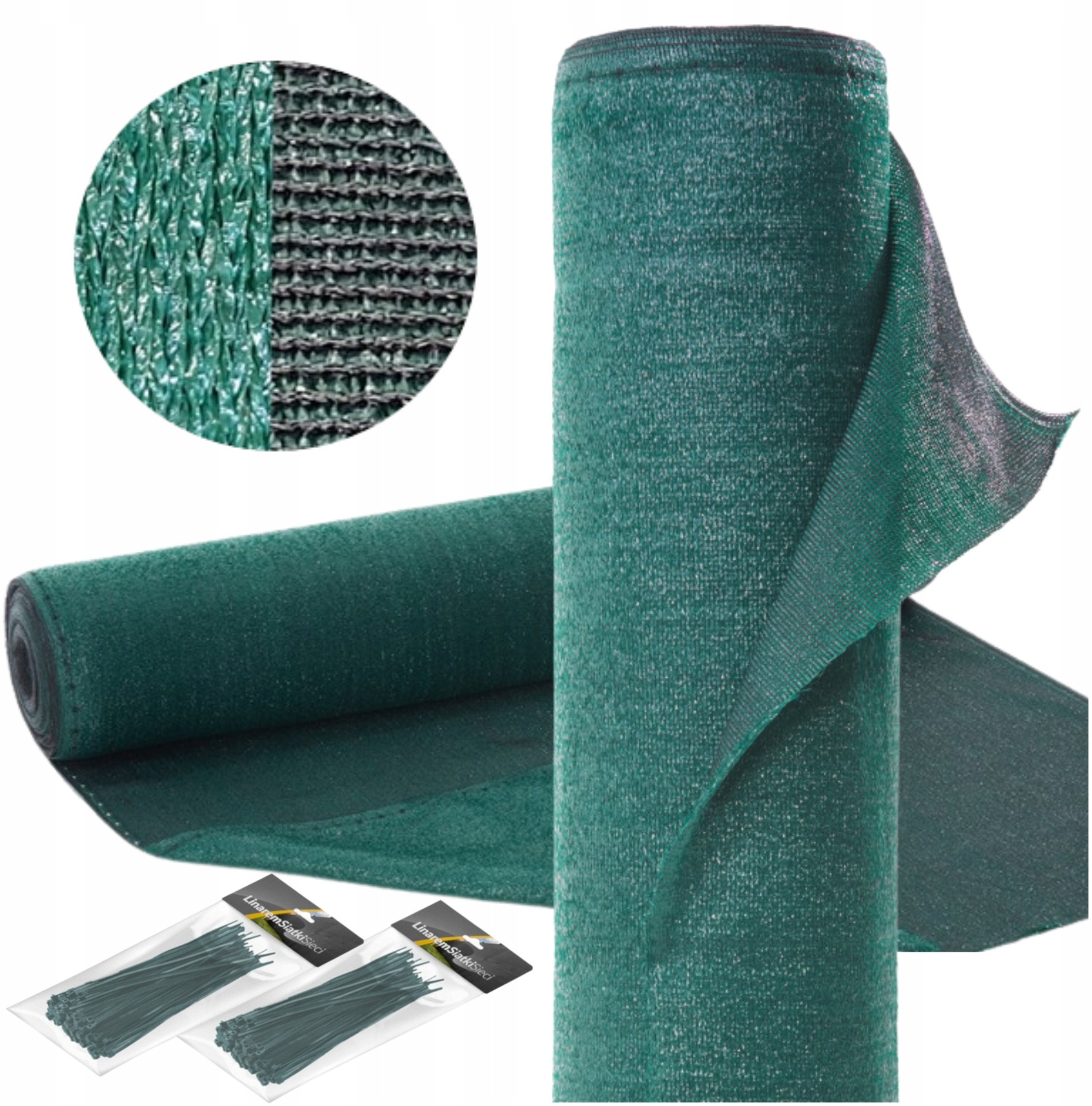 SIATKA CIENIUJĄCA DWUSTRONNA 1,2x50m O ZACIENIENIU >95% GRAMATURA 230 g/m