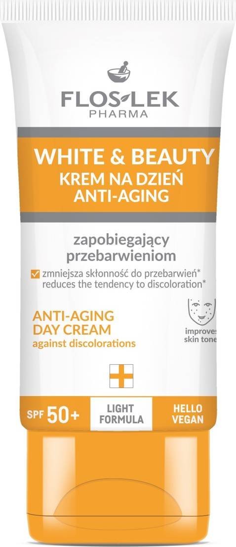 Floslek FLOSLEK Pharma White&Beauty Krem na dzień Anti-Aging zapobiegający przebarwieniom SPF50+ 50ml