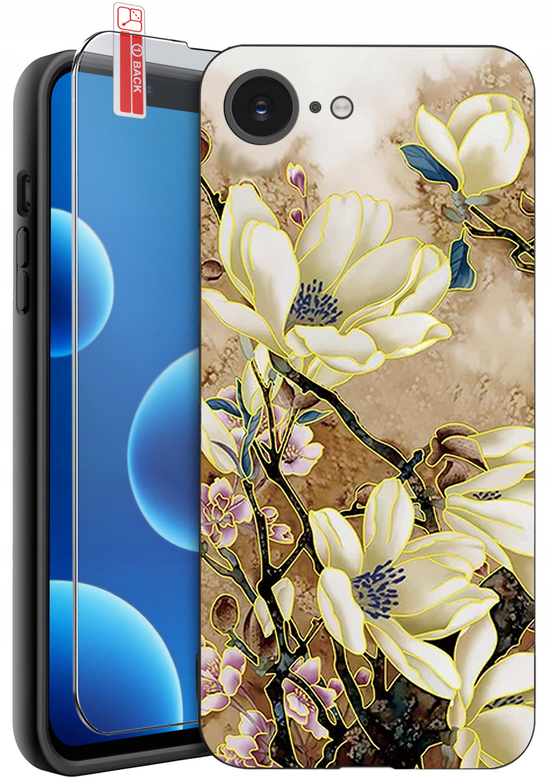 ETUI do iPhone 16e | WZORY | SILIKONOWE MATT CASE + SZKŁO 9H