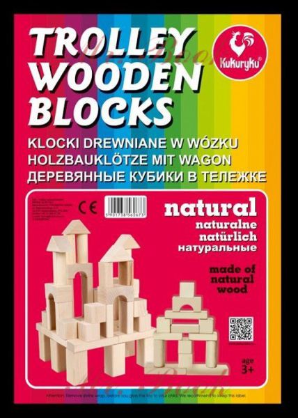 Promatek Klocki drewniane w wózku 0673