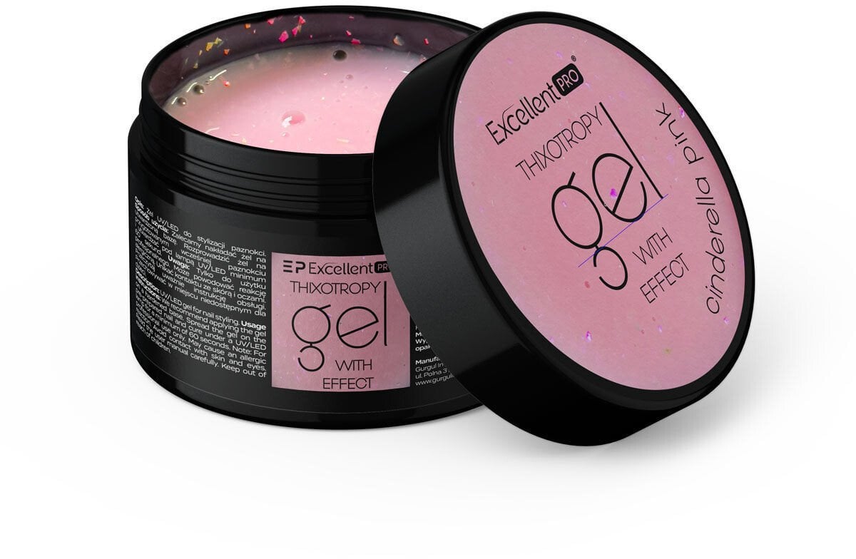 Excellent PRO Thixotropy Gel With Effect żel budujący Cinderella Pink 50g