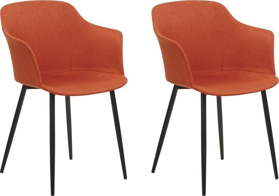 Beliani Zestaw 2 krzeseł do jadalni pomarańczowy ELIM