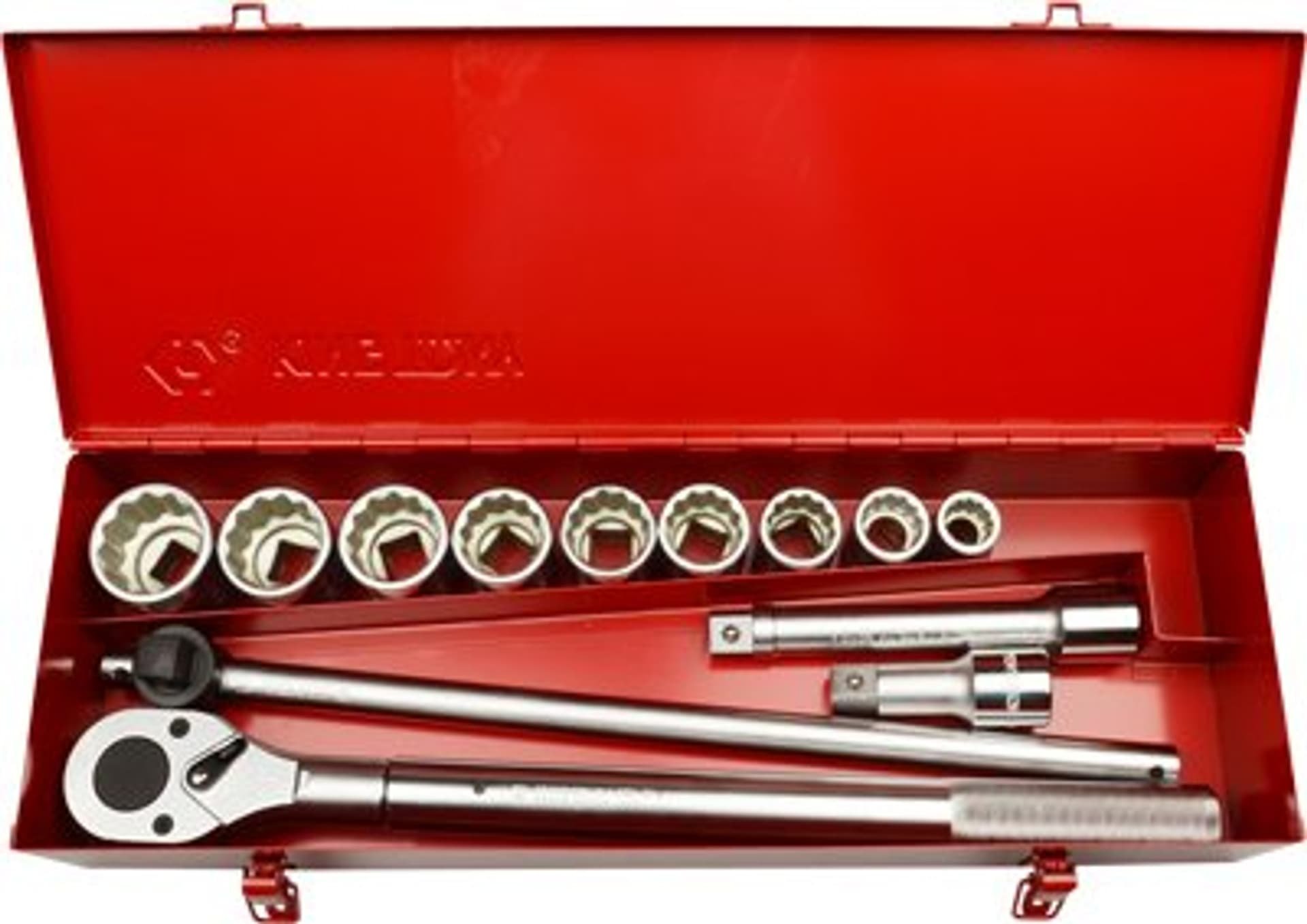 King Tony ZESTAW NASADEK 3/4" 13cz. KRÓTKIE 12-kąt. 19-41mm Z GRZECHOTKĄ I AKCESORIAMI, KASETA King Tony