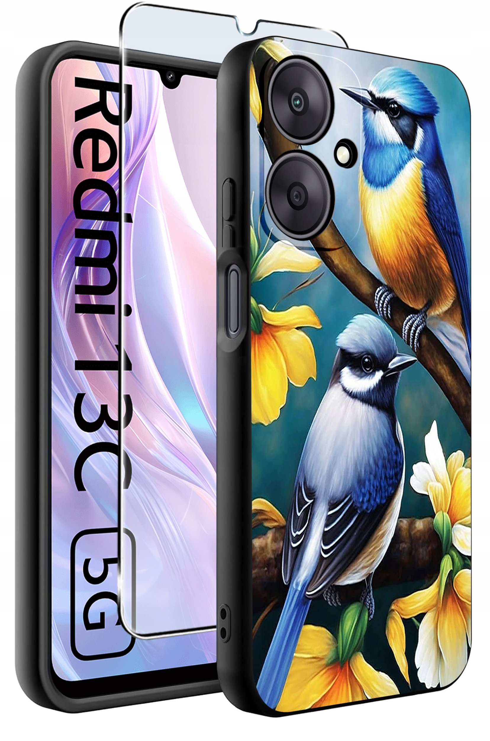 ETUI do Xiaomi Redmi 13C 5G WZORY |SILIKONOWE MATT CASE +SZKŁO HARTOWANE 9H