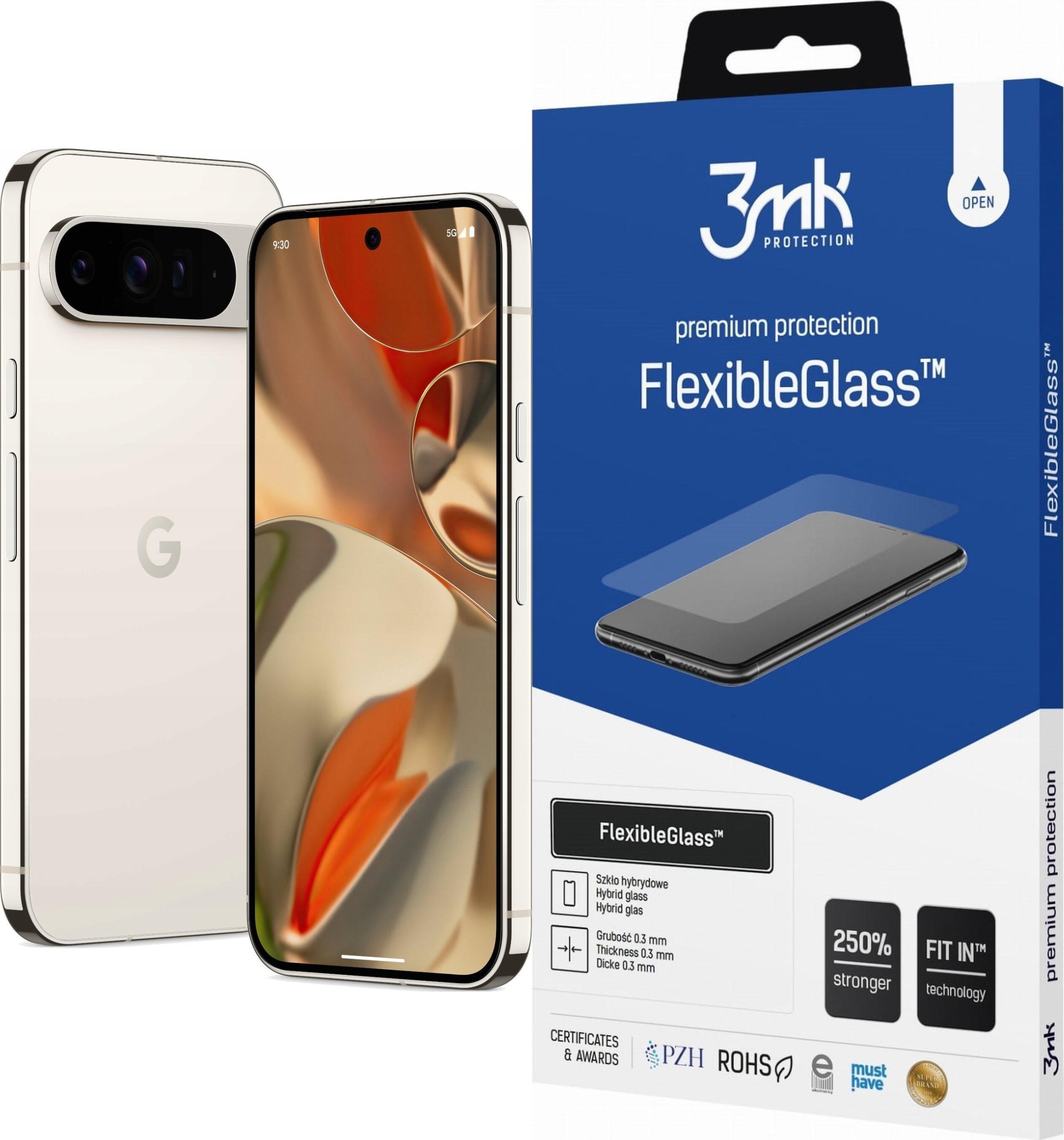 Smartfon Pixel 9 Pro XL 5G 16/128GB Porcelanowy (GA05980-GB) + FlexibleGlass