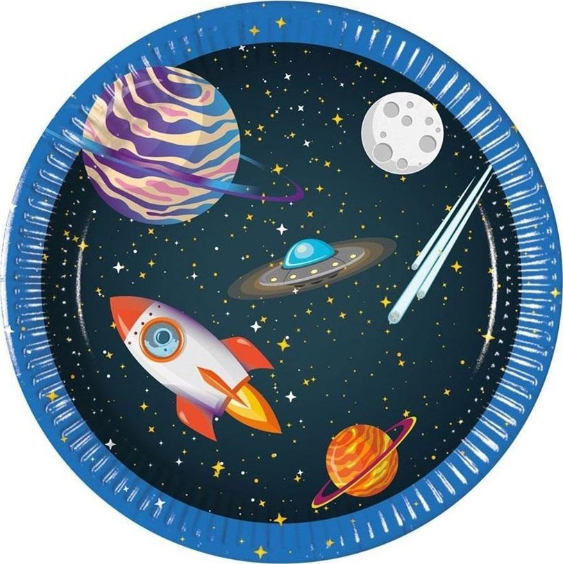 Talerzyki papierowe Rocket Space 20cm 8szt