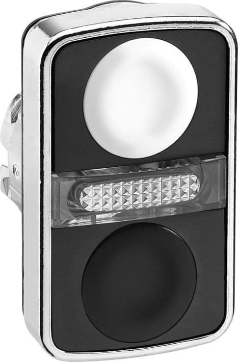 Schneider Przycisk biały kryty/czarny kryty podśw. dwuklawiszowy O22 bez ozn. ZB4BW7A1720