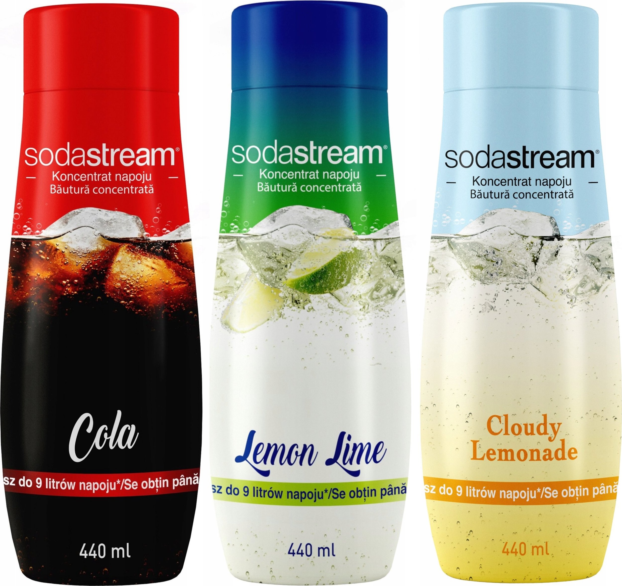 Zestaw 3 koncentratów SodaStream Cola+Lemon-Lime+Lemonade