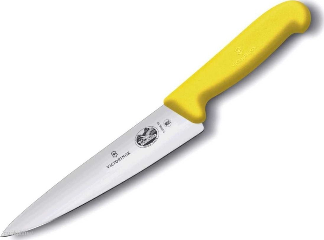 Victorinox Nóż Kuchenny Szefa Kuchni Uniwersalny Do Mięs Victorinox 19 cm Fibrox Żółty
