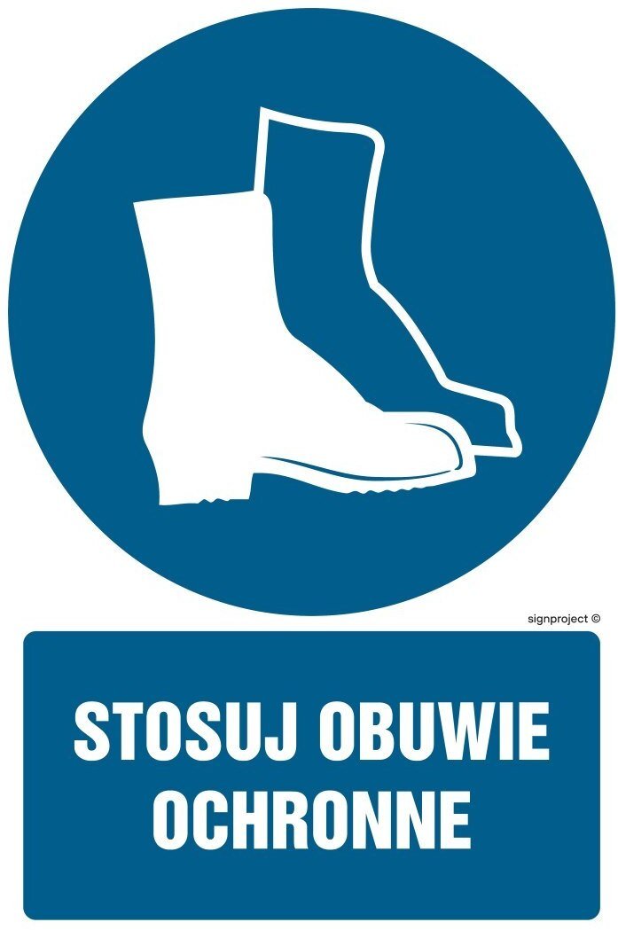 TD Systems GL046 - Używaj obuwia ochronnego 500x750