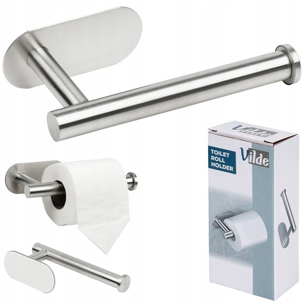 Uchwyt na papier toaletowy stalowy srebrny