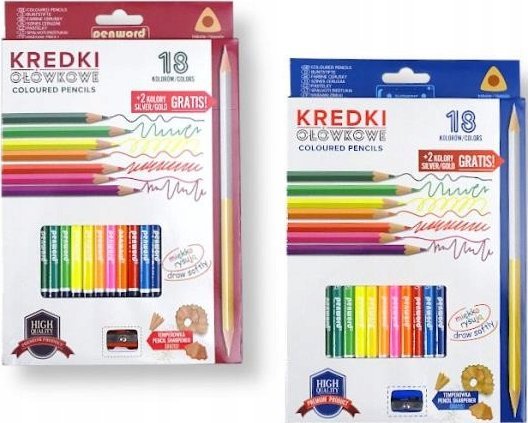 Penword Kredki PENWORD ołówkowe 18 kolorów z temperówką