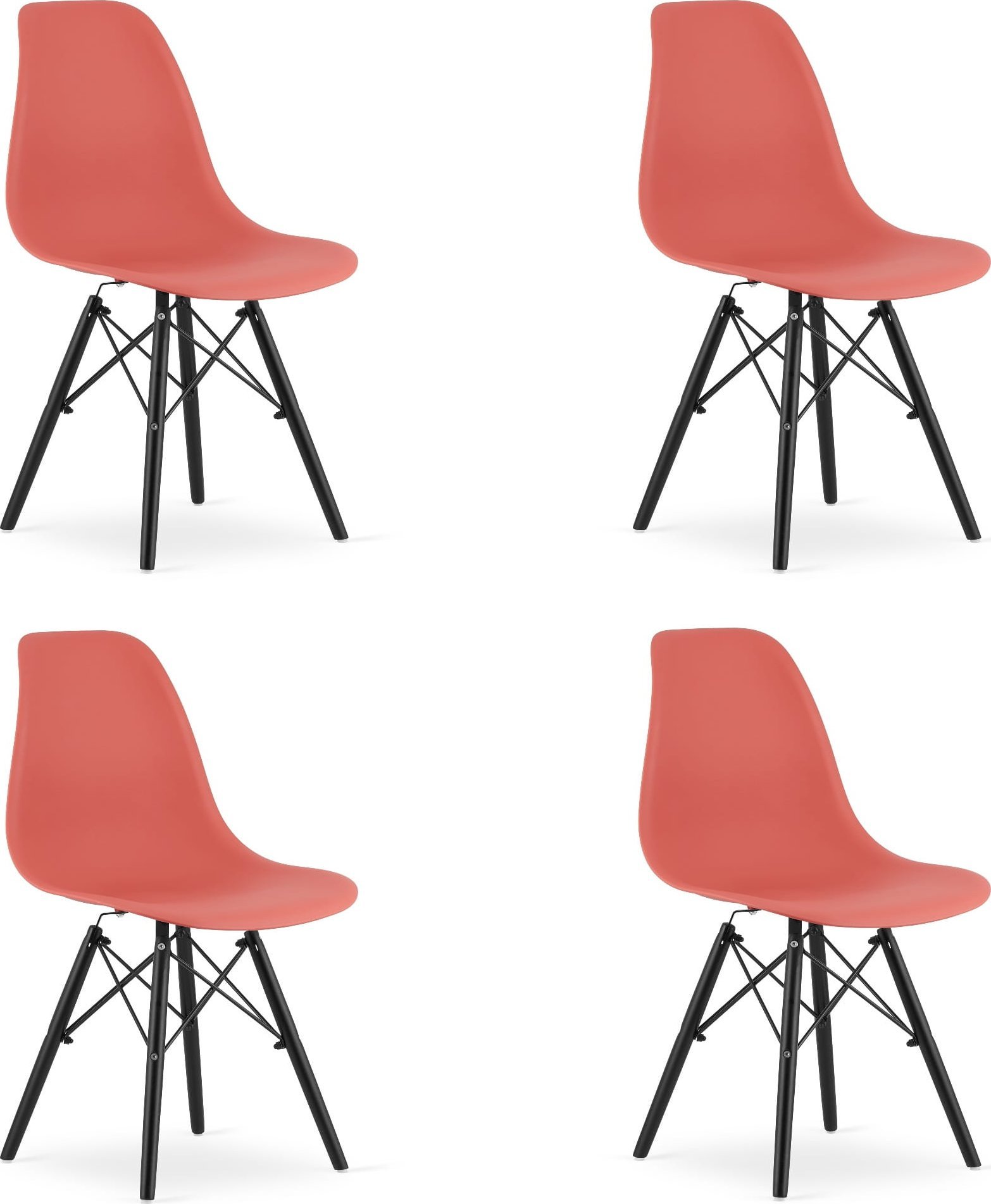 Leobert Krzesło OSAKA cynober / nogi czarne x 4