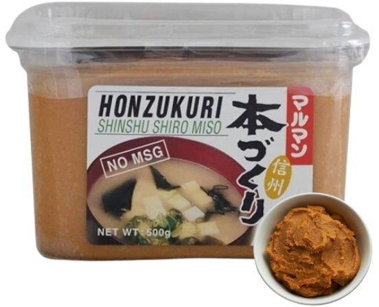 Pasta miso jasna shinshu shiro japońska przyprawa do zupy miso bez glutaminianu 500g